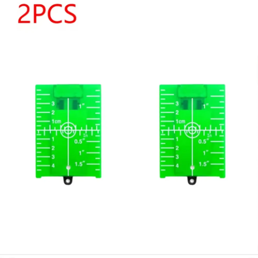 2 шт., красная/зеленая мишень для лазерного уровня, двойная шкала, вертикальная/горизонтальная линия, расстояние между лучами, пластиковая светоотражающая пластина