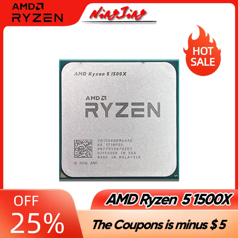 

AMD Ryzen 5 1500X R5 1500X 3,5 ГГц игровой Zen 0,014 четырехъядерный Восьмиядерный ЦПУ процессор L3 = 16M 65 Вт YD150XBBM4GAE Socket AM4