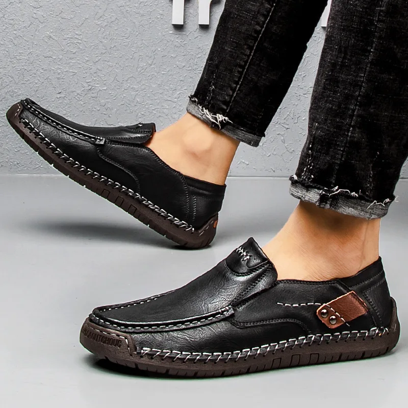 Mens Leather Shoes Spring Autumn Handmade Casual Round Head Large Size Loafers Business Driving Shoes Zapatos Casuales De Hombre
Mens Leather Shoes Spring Autumn Handmade Casual Round Head Large Size Loafers Business Driving Shoes Zapatos Casuales De Hombre
