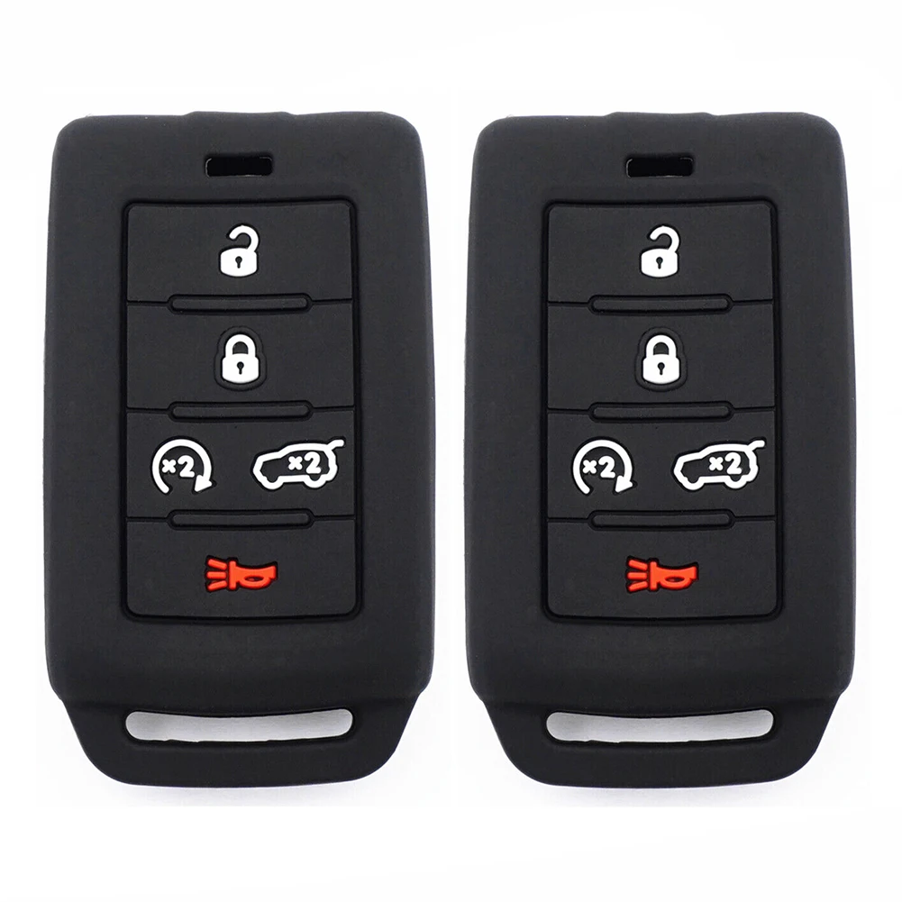 2pcs Black Silicone 5 Buttons Key Fob Cover For Jeep Grand Cherokee Wagoneer Car Key Case Cover Protector Fob Shell
2pcs Black Silicone 5 Buttons Key Fob Cover For Jeep Grand Cherokee Wagoneer Car Key Case Cover Protector Fob Shell