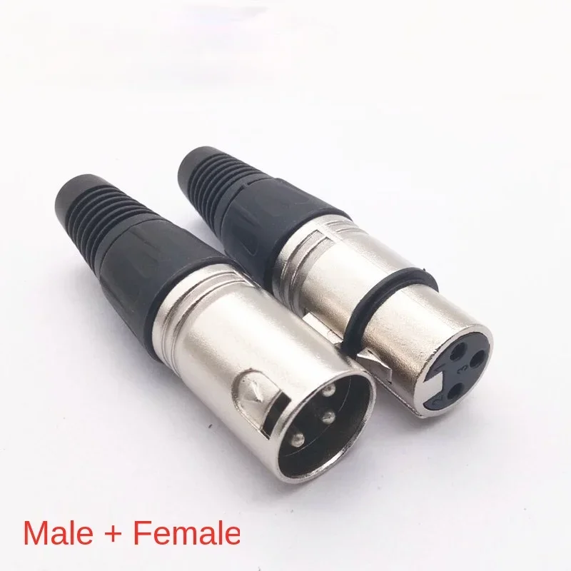 

3Pin XLR Microphone Audio Adapter Plug 3 Pin XLR Male Female Connector Cannon Cable Terminals for MIC Solder Connector