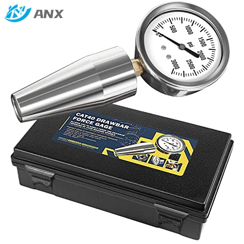 

Spindle Drawbar Force Gauge Tester Checker Tool 0-3000PSI All CAT 40 Machines & Bt 40, Replace for CAT40-DFG-1 Hvac Tools