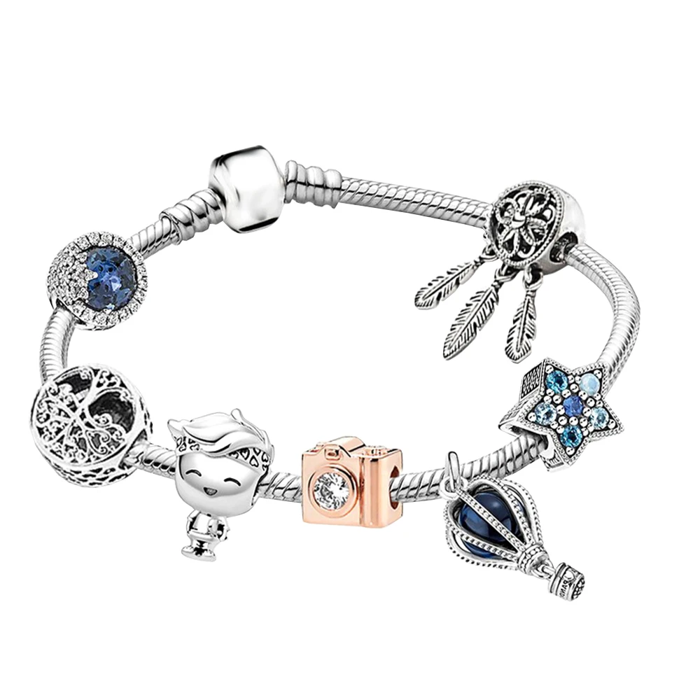 925 Silver Travel Beasds Snake Chain Bracelet Blue fit for Original Fashion Making Jewelry for Women Gifts
925 Silver Travel Beasds Snake Chain Bracelet Blue fit for Original Fashion Making Jewelry for Women Gifts