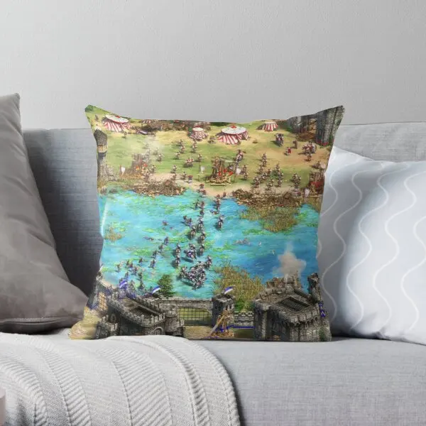 

Age Of Empires 2 Battle Over Sea Printing Throw Pillow Cover Anime Cushion Decor Office Fashion Square Bed Pillows not include