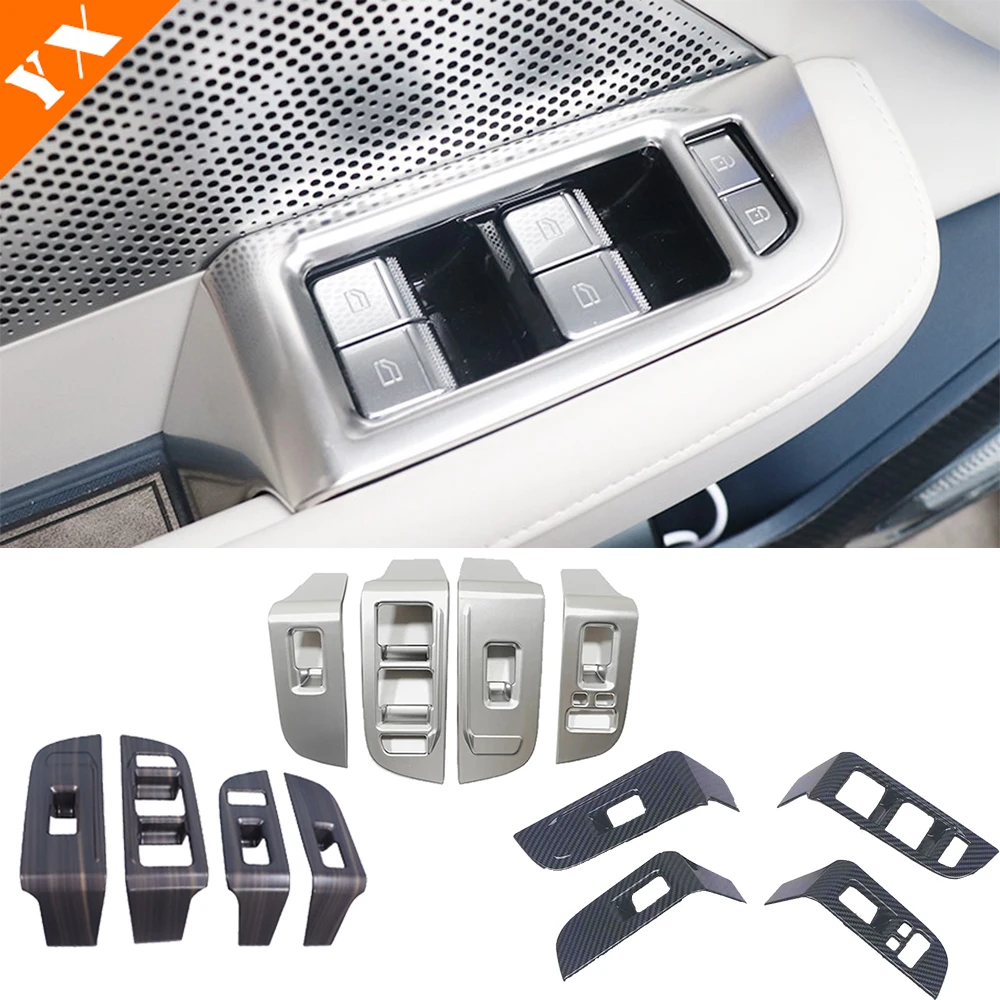 

Car Inner Carbon Door Handle Armrest Window Lift Panel Switch Cover For Geely Zeekr 001 Accessories 2021-2024 Sticker Trim