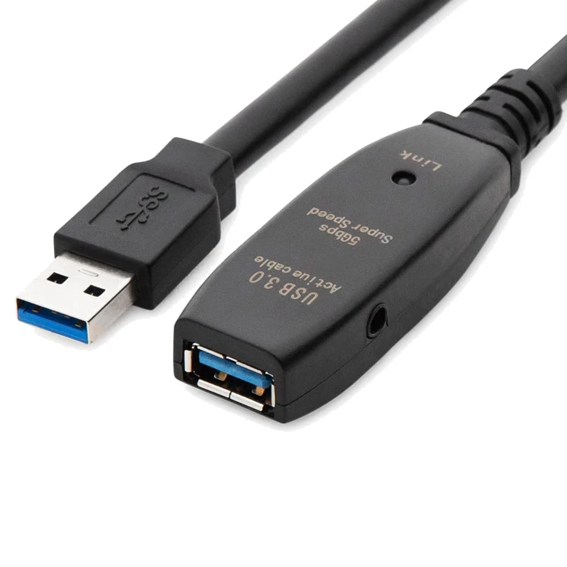 5M USB 3.0 Male To Female Cable With Extension Chipset - USB Active Extension Cable Repeater Cable - Black
5M USB 3.0 Male To Female Cable With Extension Chipset - USB Active Extension Cable Repeater Cable - Black