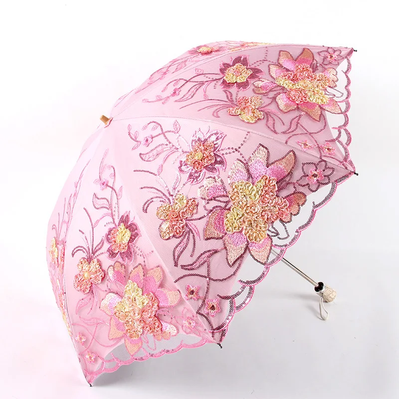 

Зонт от солнца с кружевом и принтом бабочки, зонт от солнца, черный пластиковый с защитой от ветра, диаметр до 98 см