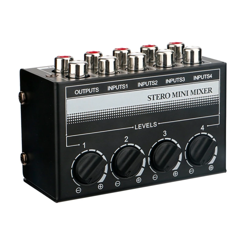 Mini Passive Stereo Mixer No Battery/Other Power Source Required Four Independently Regulated 100k Ohmic Potentiometer
Mini Passive Stereo Mixer No Battery/Other Power Source Required Four Independently Regulated 100k Ohmic Potentiometer