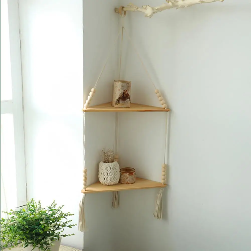 Hanging Corner Shelf Creative Bohemia 2 Tier Wall Hanging Art Craft Corner Shelf Household Supplies
Hanging Corner Shelf Creative Bohemia 2 Tier Wall Hanging Art Craft Corner Shelf Household Supplies