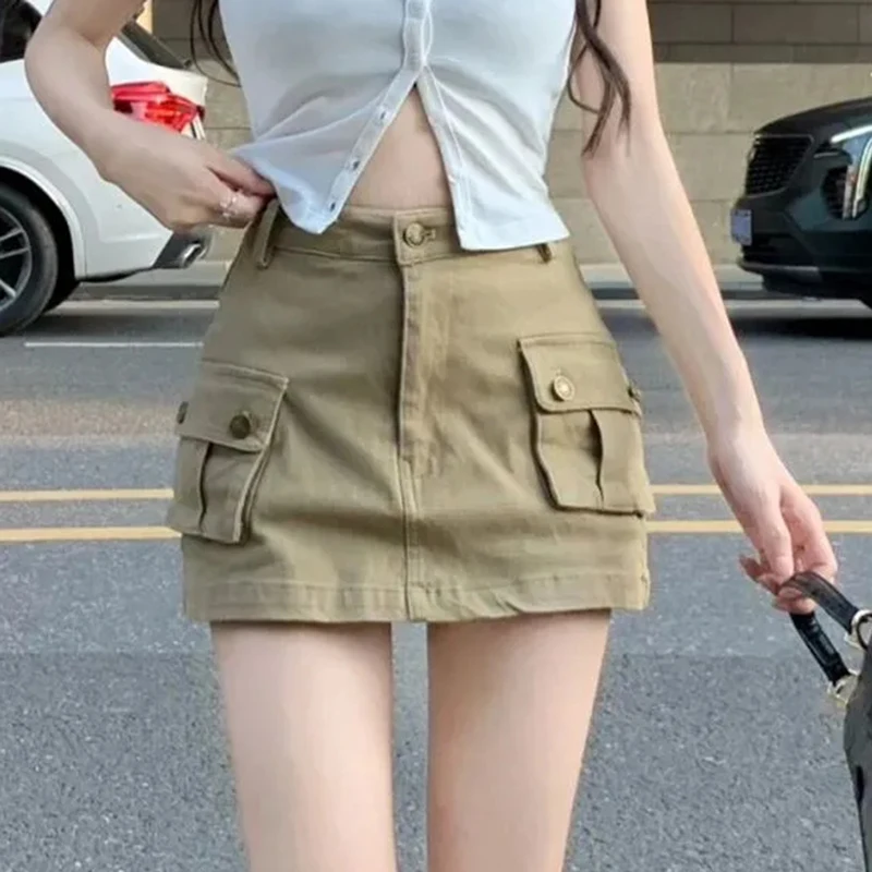 Zoki Y2K Vintage Mini Cargo Skirts Women Summer Fashion Korean Sexy High Waist Slim A Line Skirts Harajuku Solid Streetwear New
Zoki Y2K Vintage Mini Cargo Skirts Women Summer Fashion Korean Sexy High Waist Slim A Line Skirts Harajuku Solid Streetwear New
