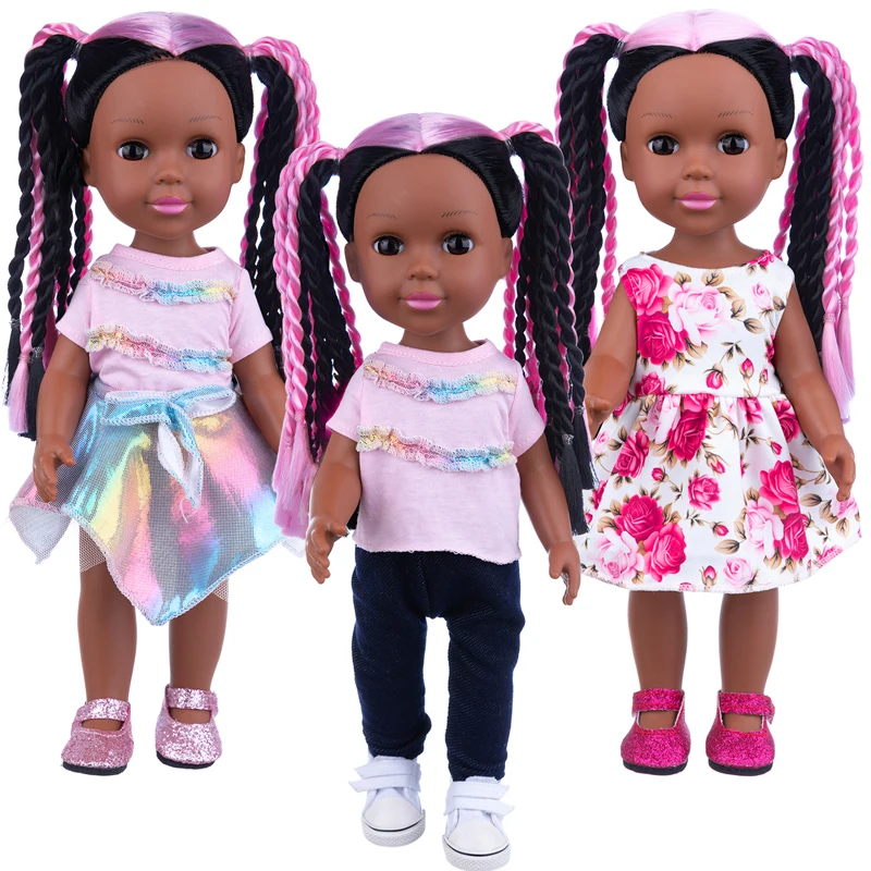 New Pink Black Braided Rebirth Doll 35cm Simulated American Girl Doll 14 Inch Doll Children‘s Change Doll
New Pink Black Braided Rebirth Doll 35cm Simulated American Girl Doll 14 Inch Doll Children‘s Change Doll