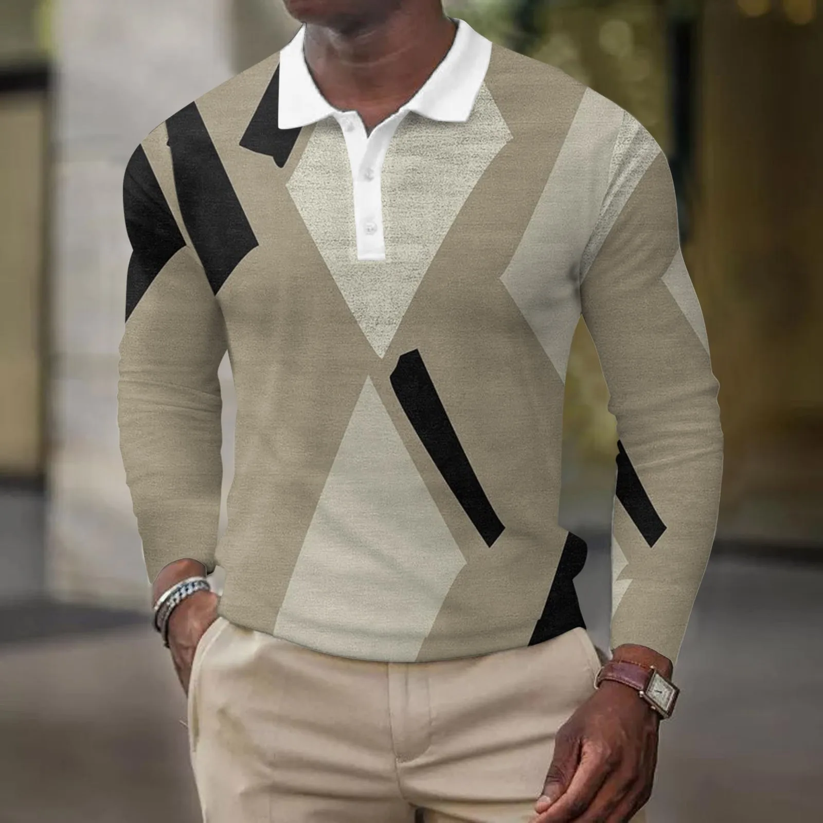 Рубашка-поло мужская с геометрическим принтом, на пуговицах, с лацканами, Повседневная деловая рубашка в стиле ретро, Топ с длинным рукавом, ...
Рубашка-поло мужская с геометрическим принтом, на пуговицах, с лацканами, Повседневная деловая рубашка в стиле ретро, Топ с длинным рукавом, ...