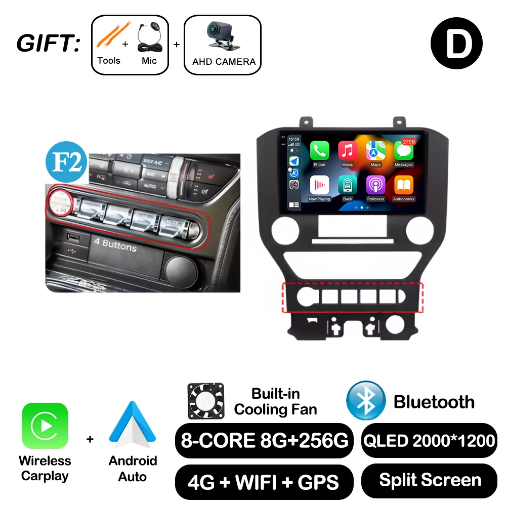 Для Ford Mustang 6 VI S550 2014-2021 Android Auto Carplay Автомагнитола Мультимедийный видеоплеер GPS-навигация WIFI BT DSP Стерео
Для Ford Mustang 6 VI S550 2014-2021 Android Auto Carplay Автомагнитола Мультимедийный видеоплеер GPS-навигация WIFI BT DSP Стерео