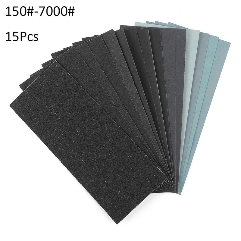 15pc Sandpaper Set57*140mm Grit Sanding Paper Water/Dry Abrasive SandPapers For Wood Metal Polishing Automotive 
15pc Sandpaper Set57*140mm Grit Sanding Paper Water/Dry Abrasive SandPapers For Wood Metal Polishing Automotive