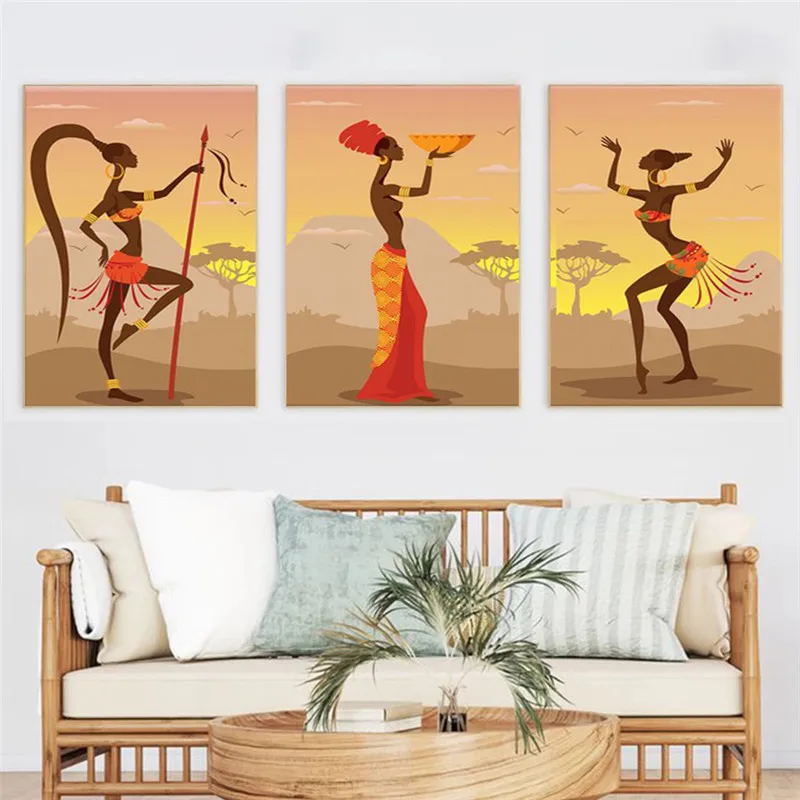 African Girl Canvas Painting Wall Art Ethnic Black Woman Poster for Living Room Decoration Home Room Decor Picture
African Girl Canvas Painting Wall Art Ethnic Black Woman Poster for Living Room Decoration Home Room Decor Picture