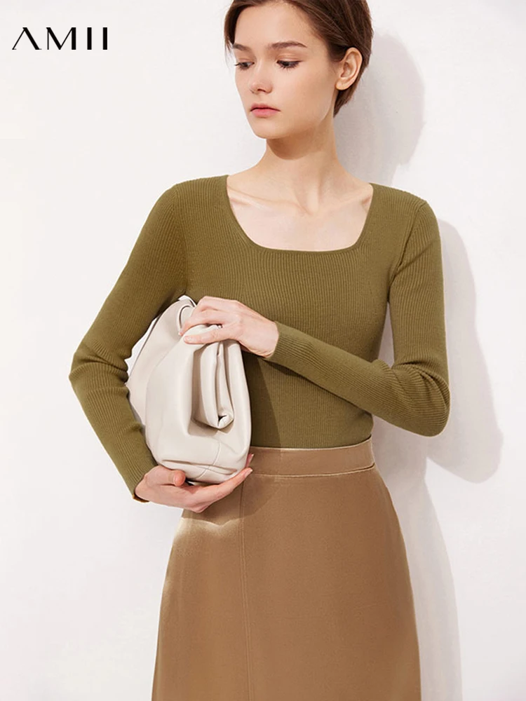 Amii Minimalism Women's Sweater Fashion Square Collar Winter Knitted Tops Office Lady Slim Full Sleeve Female Pullover 12120288
Amii Minimalism Women's Sweater Fashion Square Collar Winter Knitted Tops Office Lady Slim Full Sleeve Female Pullover 12120288