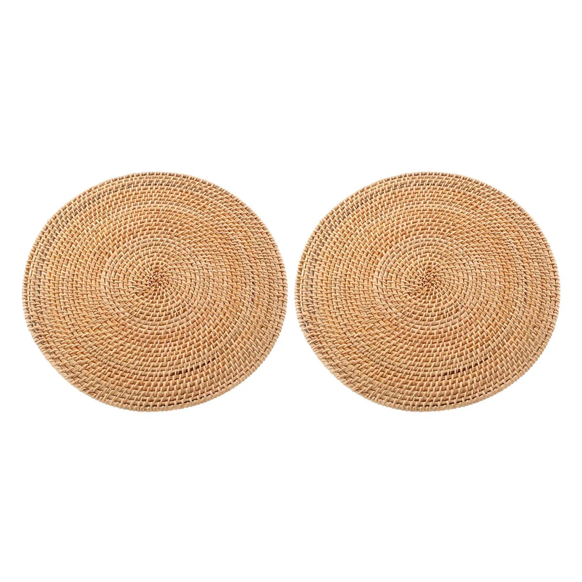 2 Pack Handwoven Rattan Placemats,Round Wicker Table Mats, Natural Woven Placemats for Dinner Table,Heat Resistant Mats
2 Pack Handwoven Rattan Placemats,Round Wicker Table Mats, Natural Woven Placemats for Dinner Table,Heat Resistant Mats