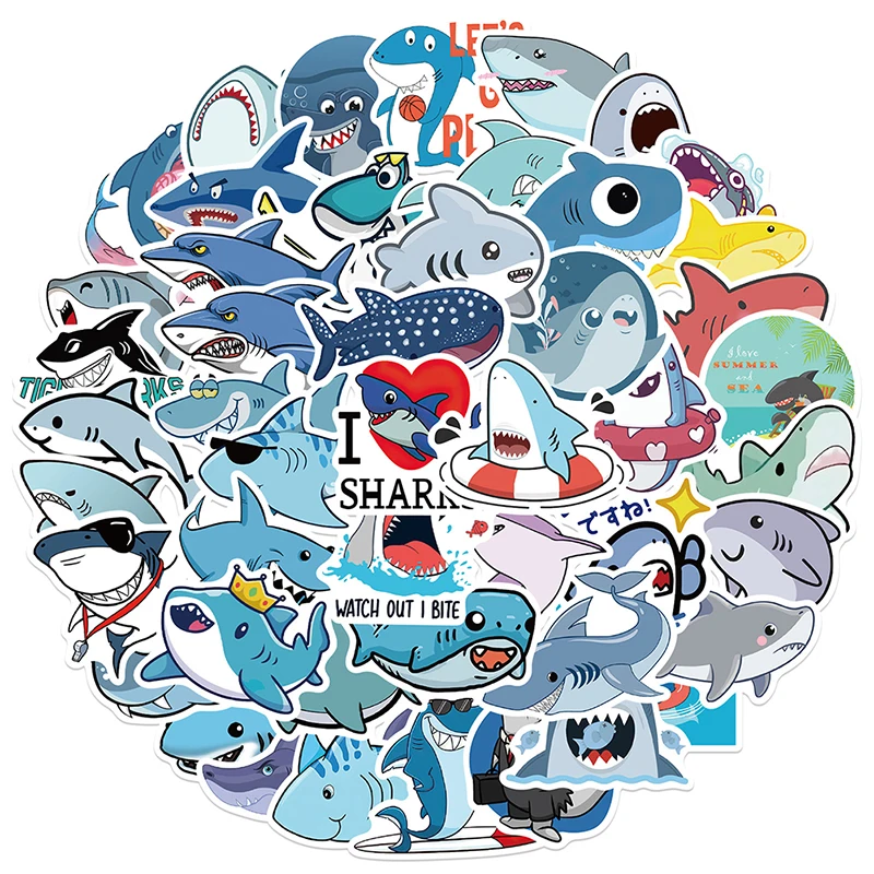 50Pcs Cute Shark Graffiti Sticker Guitar Suitcase Skateboard Scrapbooking Decal
50Pcs Cute Shark Graffiti Sticker Guitar Suitcase Skateboard Scrapbooking Decal