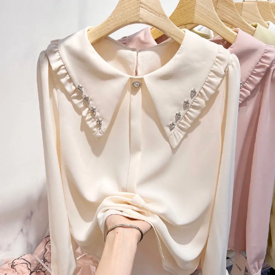 2022 Women Spring Autumn New Solid Color Pullover Shirts Female Long Sleeve Chiffon Shirts Ladies Thin Loose Blouses Tops F215
2022 Women Spring Autumn New Solid Color Pullover Shirts Female Long Sleeve Chiffon Shirts Ladies Thin Loose Blouses Tops F215