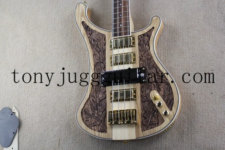 4004 LK Lemmy Kilmister Natural Walnut Hand-carved Electric Bass Guitar Big Pickup Cover Version, Gold Sparkle Truss rod Cover
4004 LK Lemmy Kilmister Natural Walnut Hand-carved Electric Bass Guitar Big Pickup Cover Version, Gold Sparkle Truss rod Cover