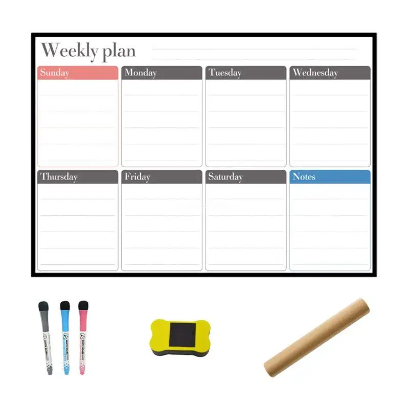 

A3 Weekly Planner Whiteboard Fridge Magnet Daily Message Drawing Refrigerator Bulletin Notes Dropship