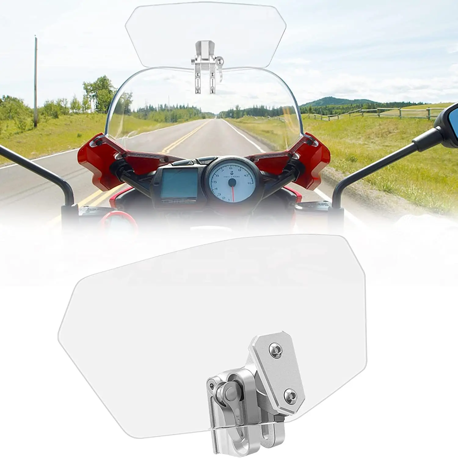 Honhill Universal Motorcycle Windshield Extension Adjustable Spoiler Clamp-On Windscreen Deflector For BMW KAWASAKI YAMAHA HONDA
Honhill Universal Motorcycle Windshield Extension Adjustable Spoiler Clamp-On Windscreen Deflector For BMW KAWASAKI YAMAHA HONDA