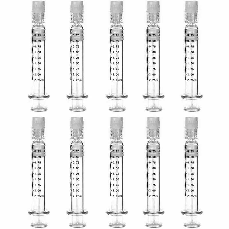 PPYY-10 Pcs 2.25Ml Borosilicate Glass CBD Oil Luer Lock Prefillable Syringe for Hemp,CBD Oils Distillate,E Juices,Liquids
PPYY-10 Pcs 2.25Ml Borosilicate Glass CBD Oil Luer Lock Prefillable Syringe for Hemp,CBD Oils Distillate,E Juices,Liquids