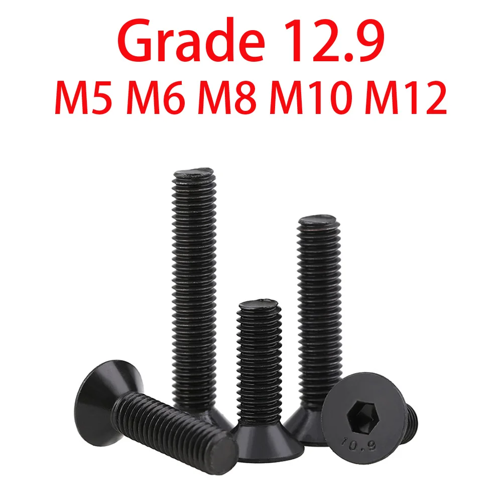Grade 12.9 Carbon Steel Hex Hexagon Socket Flat Countersunk Head Screws Bolts M5 M6 M8 M10 M12 Black Hex Socket Machine Screw
Grade 12.9 Carbon Steel Hex Hexagon Socket Flat Countersunk Head Screws Bolts M5 M6 M8 M10 M12 Black Hex Socket Machine Screw