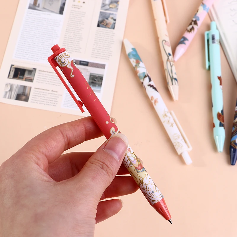 6Pcs/Set Cute Chinese Style Retractable Gel Pen Black Ink Signature Writing Pen Korean Stationery Gel Pens 
6Pcs/Set Cute Chinese Style Retractable Gel Pen Black Ink Signature Writing Pen Korean Stationery Gel Pens