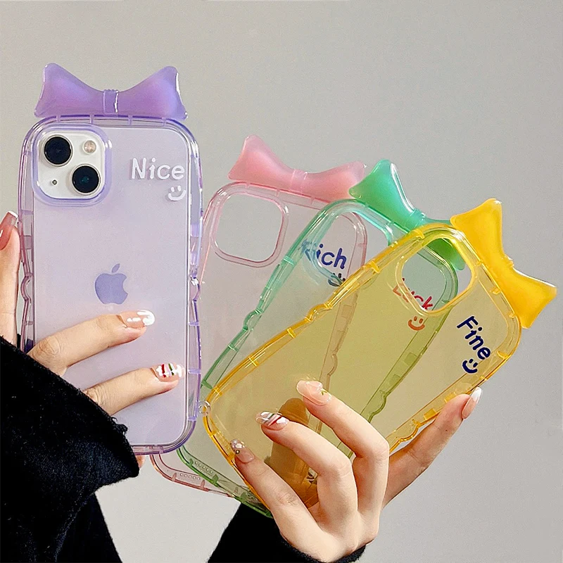 INS Cute Bow Smile Rich Luck Phone Case For iPhone 13 12 11 Pro Max X XS XR Wavy Edge Shockproof Soft Silicone Back Cover
INS Cute Bow Smile Rich Luck Phone Case For iPhone 13 12 11 Pro Max X XS XR Wavy Edge Shockproof Soft Silicone Back Cover