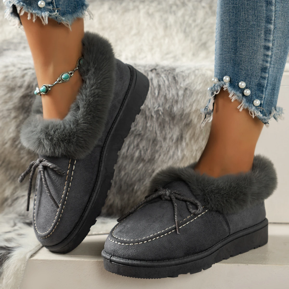 Winter Women Snow Boots Female Thick Bottom Butterfly Knot Keep Warm Short Boot Ladies Soild Plush Slip On Flat Light Footwear
Winter Women Snow Boots Female Thick Bottom Butterfly Knot Keep Warm Short Boot Ladies Soild Plush Slip On Flat Light Footwear