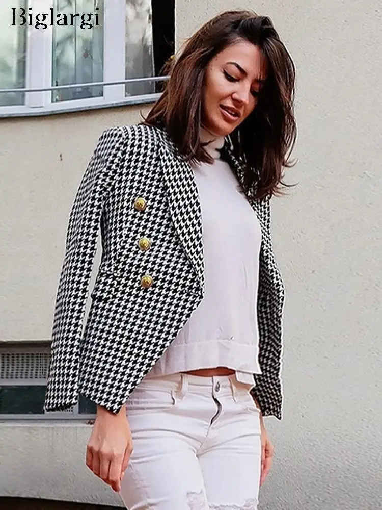Autumn Houndstooth Plaid Print Blazer Suit Coat Women V-Neck Fashion Ladies Cropped Jackets Long Sleeve Woman Jackets Coats 2023
Autumn Houndstooth Plaid Print Blazer Suit Coat Women V-Neck Fashion Ladies Cropped Jackets Long Sleeve Woman Jackets Coats 2023