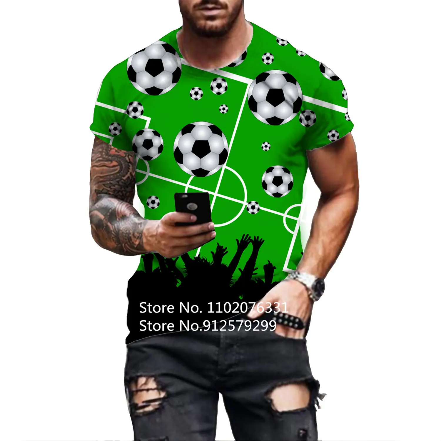 2022 Men's Fashion Football T-Shirt Summer Short Sleeve 3D Soccer Pattern Printed Sports Fitness Shirt Streetwear Tops
2022 Men's Fashion Football T-Shirt Summer Short Sleeve 3D Soccer Pattern Printed Sports Fitness Shirt Streetwear Tops
