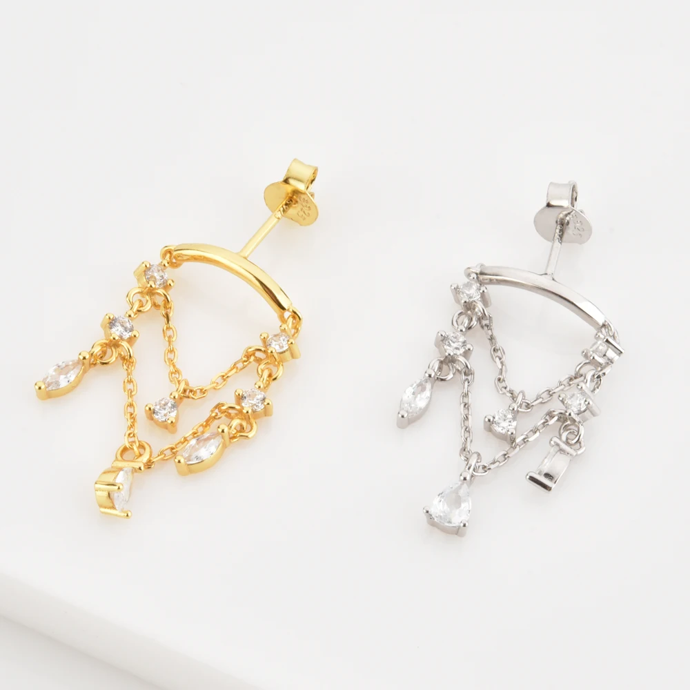 Bohemian Piercing Luxury Zircon Chain Pendants Ear Studs for Women Earrings Fashion Jewelry Ins Same Earings Popular Party Gifts
Bohemian Piercing Luxury Zircon Chain Pendants Ear Studs for Women Earrings Fashion Jewelry Ins Same Earings Popular Party Gifts