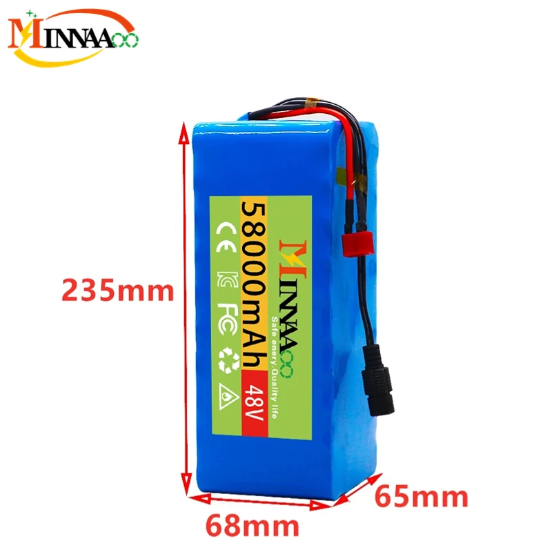 New 48V 100000mAh 1000w 13S3P XT60 48V Lithium ion Battery Pack 100Ah For 54.6v E-bike Electric bicycle Scooter with BMS+charger
New 48V 100000mAh 1000w 13S3P XT60 48V Lithium ion Battery Pack 100Ah For 54.6v E-bike Electric bicycle Scooter with BMS+charger