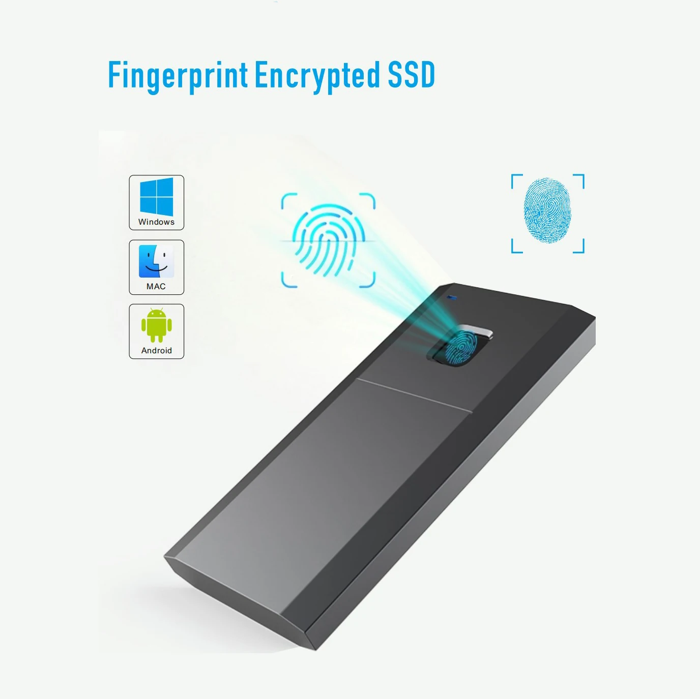 

Fingerprint Biometric External SSD Hard Drive Flash Portable Storage Device HDD