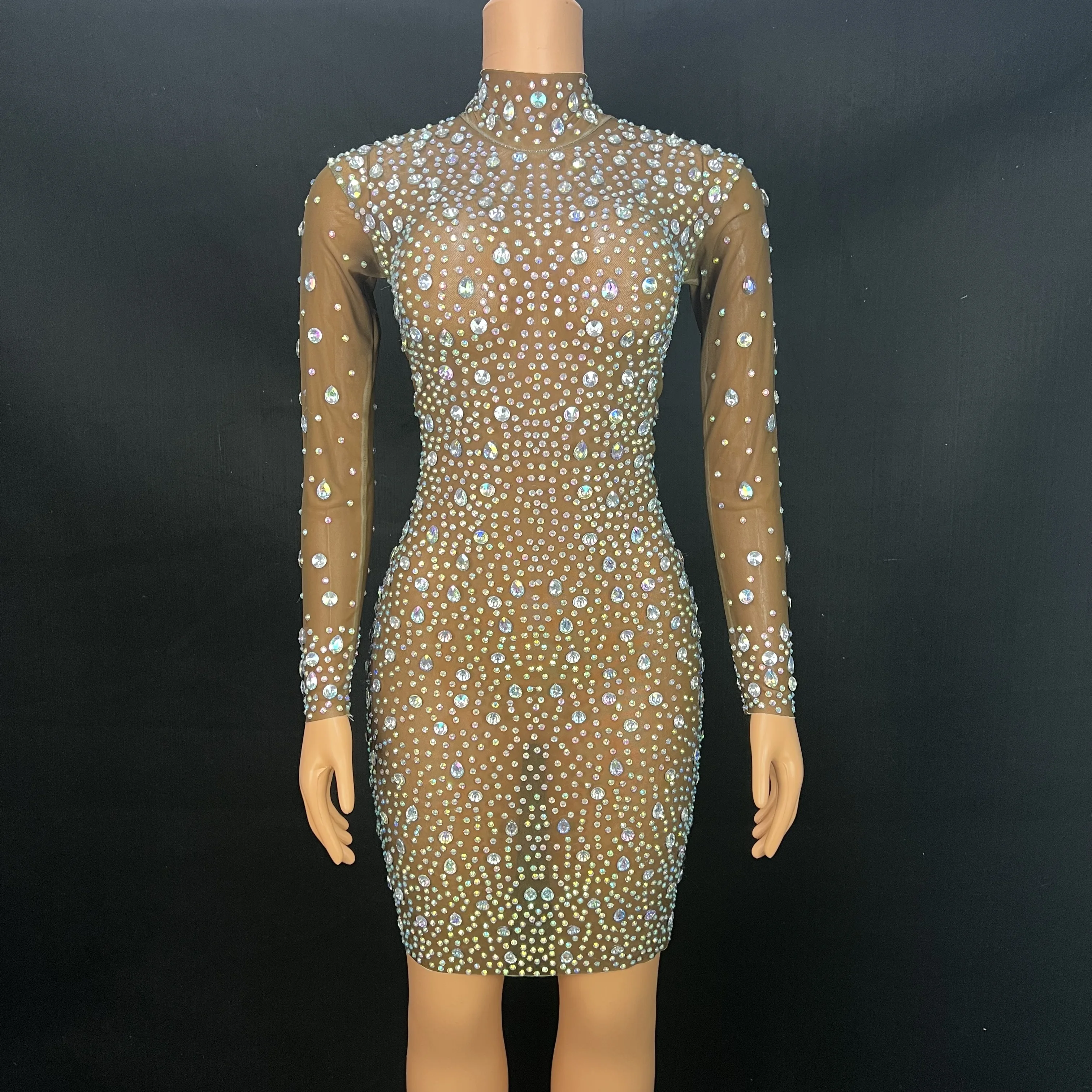 New Transparent Brown Mesh Full AB Stones Dress Evening Celebrate See Through SHOW Birthday Celebrate Performance Costume
New Transparent Brown Mesh Full AB Stones Dress Evening Celebrate See Through SHOW Birthday Celebrate Performance Costume