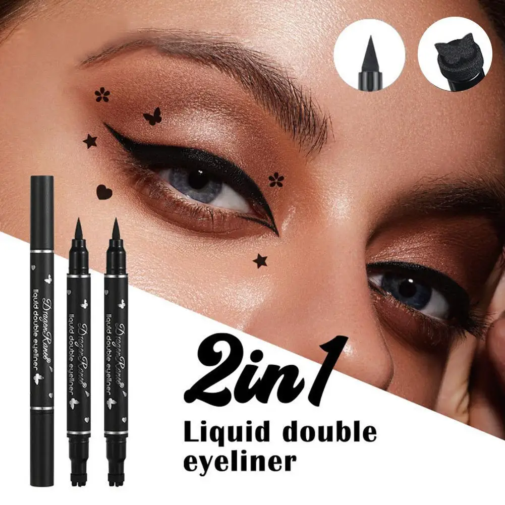 Double Head Eyeliner Pen Star Flower Love Butterfly Liquid Eyeliner Pencil Black Stamp Waterproof Non-smudging Eye Cosmetics
Double Head Eyeliner Pen Star Flower Love Butterfly Liquid Eyeliner Pencil Black Stamp Waterproof Non-smudging Eye Cosmetics