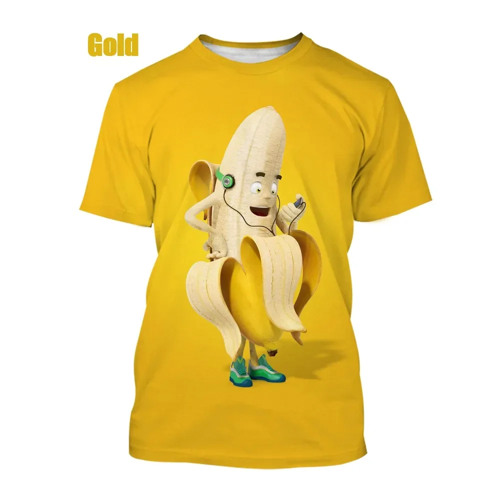 Summer Men and Woman T-shirt Fun Banana Fruit Cartoon 3D Printing O-neck Tee Unisex Fashion Casual Oversized Short sleeved Top
Summer Men and Woman T-shirt Fun Banana Fruit Cartoon 3D Printing O-neck Tee Unisex Fashion Casual Oversized Short sleeved Top