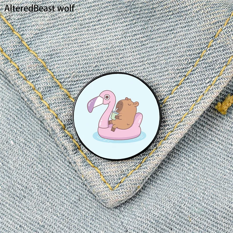 Cute Capybara Flamingo Printed Pin Custom Funny Brooches Shirt Lapel Bag Cute Badge Cartoon enamel pins for Lover Girl Friends
Cute Capybara Flamingo Printed Pin Custom Funny Brooches Shirt Lapel Bag Cute Badge Cartoon enamel pins for Lover Girl Friends