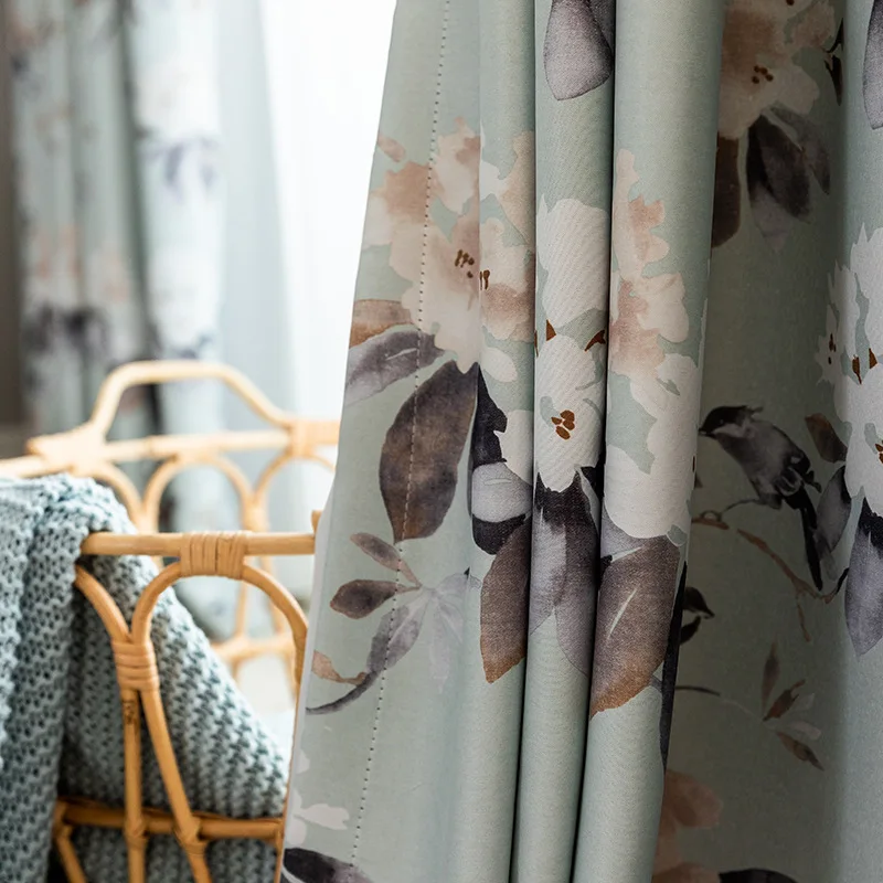 Window Curtains for Living Room Bedroom High-precision high shading Printing Curtains Pastoral Style Simple Chinese style blue
Window Curtains for Living Room Bedroom High-precision high shading Printing Curtains Pastoral Style Simple Chinese style blue
