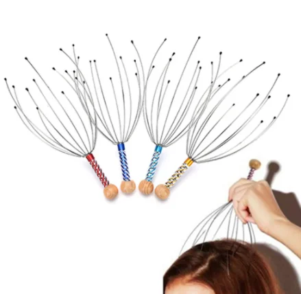 

Manual Head Massager Neck Relax Massage Octopus Scalp Stress Relax Spa Promote Blood Circulation Eliminate Muscle Tension Care