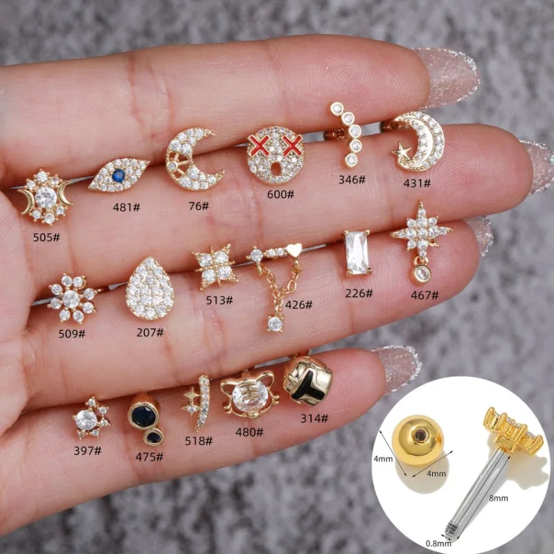 1Piece Stud Earring for Women Grils Jewelry, Cubic Zirconia Moon Flower Square Shaped Stainless Steel Earrings, 8mm Bar
1Piece Stud Earring for Women Grils Jewelry, Cubic Zirconia Moon Flower Square Shaped Stainless Steel Earrings, 8mm Bar