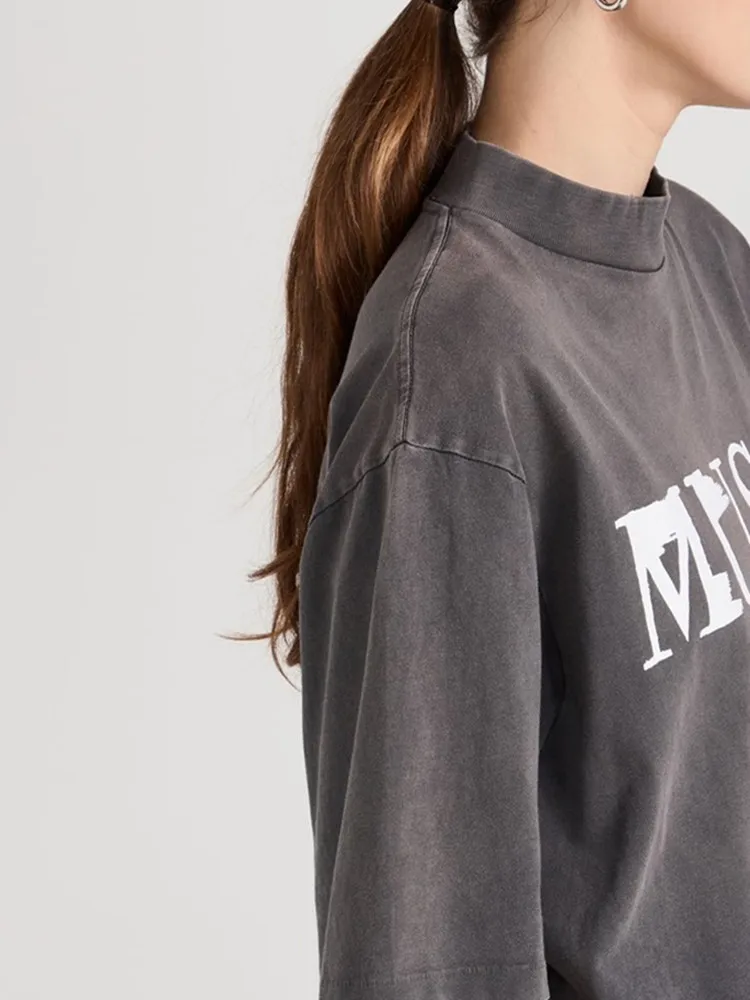 Female O-Neck Short Sleeve Loose Fit Retro Tee Tops All-Match 100% Cotton Letters Print T-Shirt for Women's 2023 Summer New
Female O-Neck Short Sleeve Loose Fit Retro Tee Tops All-Match 100% Cotton Letters Print T-Shirt for Women's 2023 Summer New
