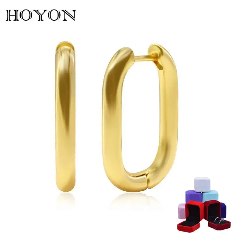 HOYON 18K Gold Color Simple plain circle geometric quadrilateral ear buckle temperament earrings for women 2022 jewelry free
HOYON 18K Gold Color Simple plain circle geometric quadrilateral ear buckle temperament earrings for women 2022 jewelry free