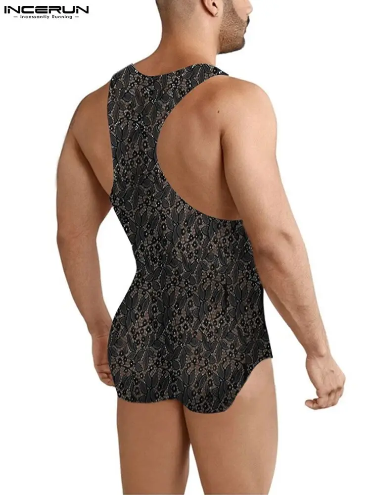 Fashion Well Fitting New Men's Thin Bodysuit Sexy Male Hot Sale Loungewear Lace Printing Sleeveless Jumpsuits S-5XL INCERUN 2022
Fashion Well Fitting New Men's Thin Bodysuit Sexy Male Hot Sale Loungewear Lace Printing Sleeveless Jumpsuits S-5XL INCERUN 2022