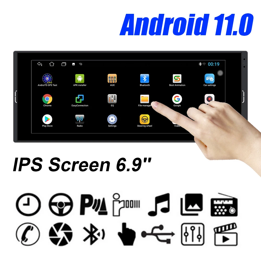 Универсальная Автомагнитола на Android 11,0 с сенсорным экраном, Bluetooth, Wi-Fi, USB, TF, GPS-навигацией, 6,9 дюйма, 1 Din
Универсальная Автомагнитола на Android 11,0 с сенсорным экраном, Bluetooth, Wi-Fi, USB, TF, GPS-навигацией, 6,9 дюйма, 1 Din
