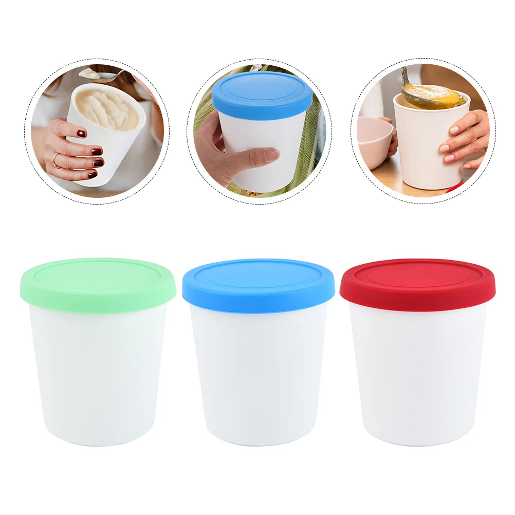 

Ice Cream Bucket Container Freezer Storage Containers Tub Tubs Food Homemade Cups Reusable Yogurt Round Lids Pail Box Soup Bowls