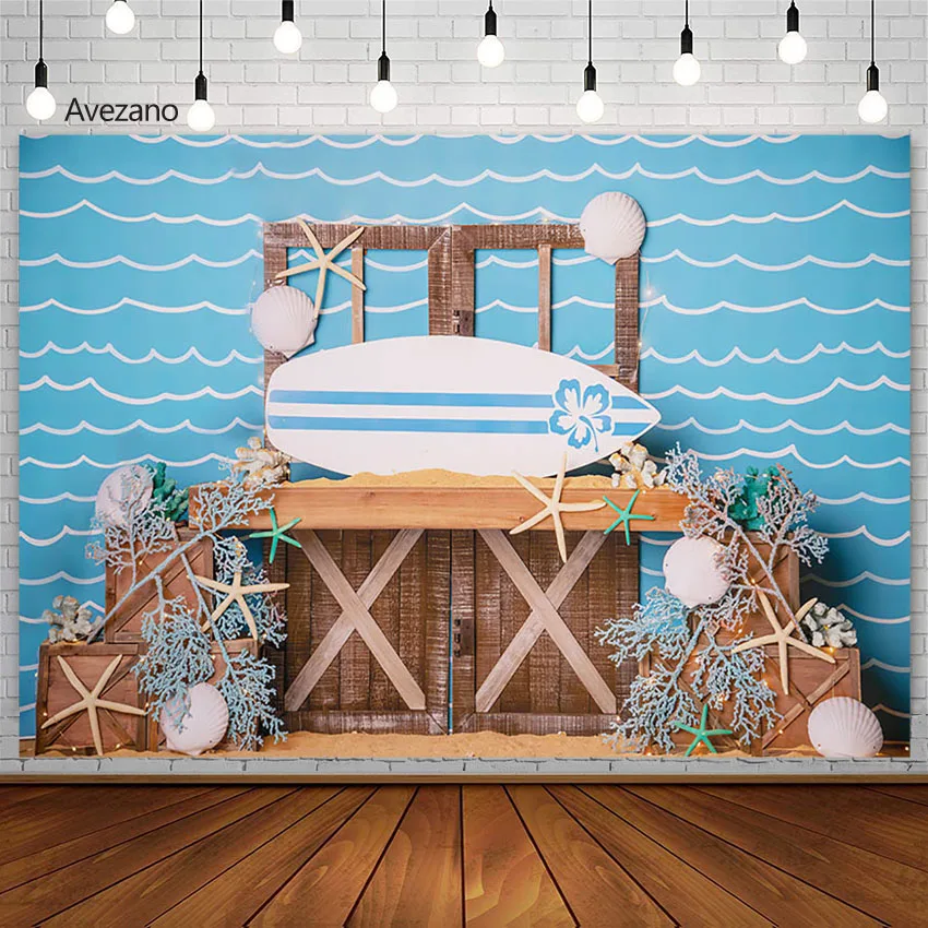 

Фон Avezano для фотосъемки Лето Пляж Морская звезда новорожденный портрет Декор торт разбитые фоны реквизит для фотостудии фотозона