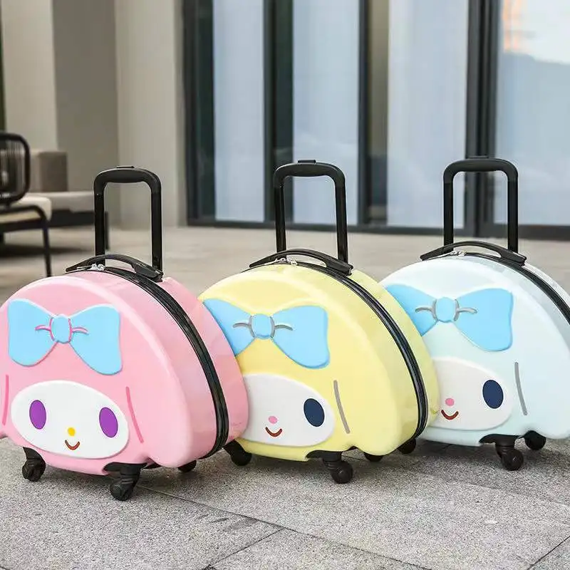 

Дорожный чемодан Sanrioed на колесах, витрина для багажа с мультяшным аниме Мой мелодией, школьная тележка, детский подарок для девушек